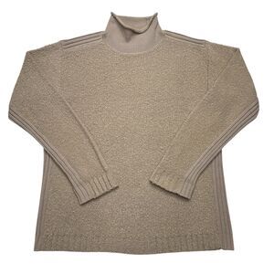 Vintage Illig Sweater Size XL‎ Tan Rollneck Pullover Knit Wool Blend Mock Neck